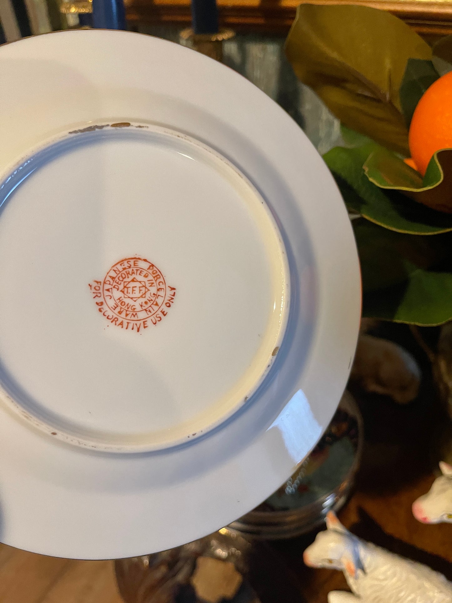 Tobacco Leaf 7” Salad Plate, Japanese Porcelain Ware