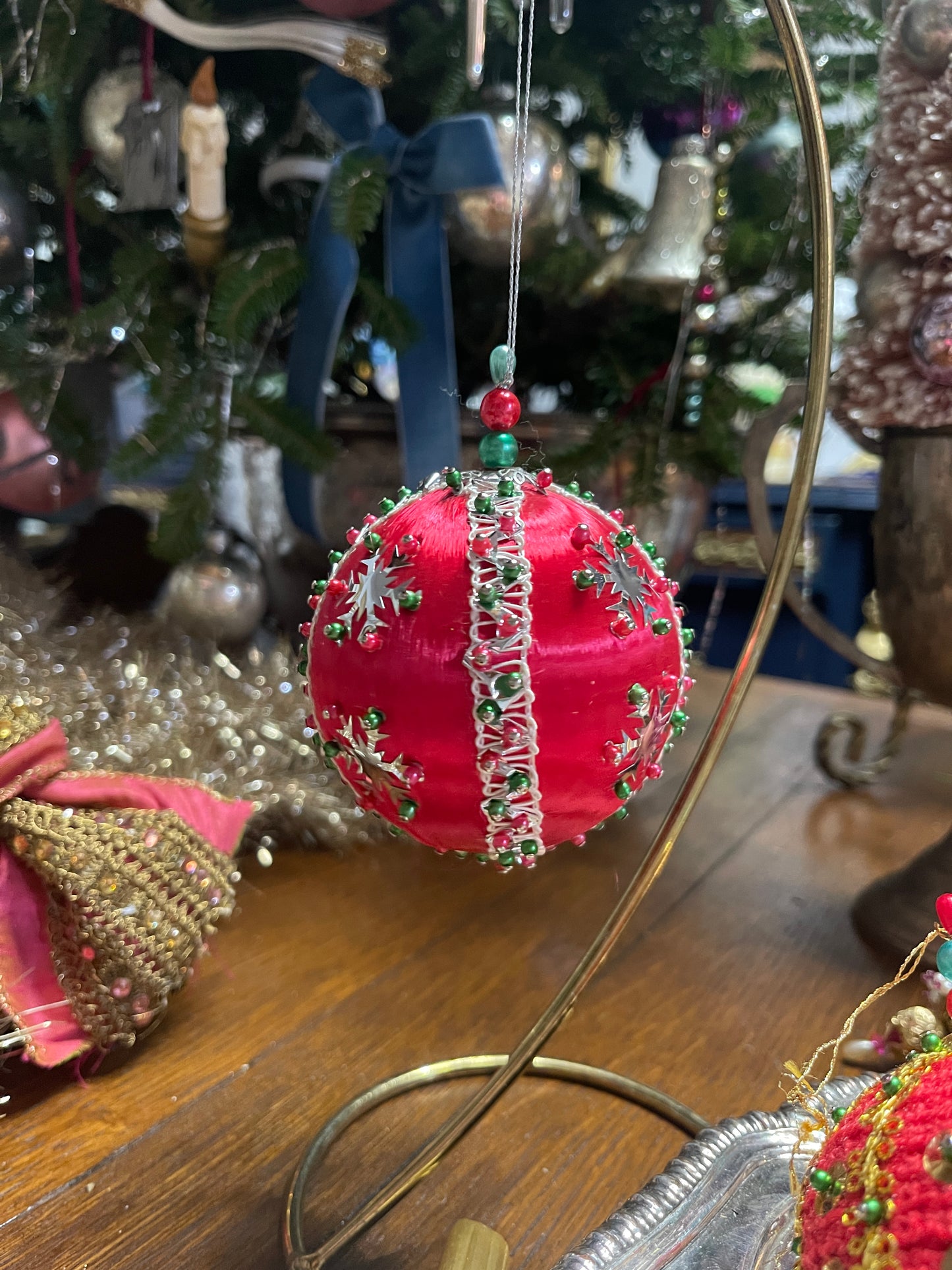 Snowflake Push Pin Vintage Christmas Ornament