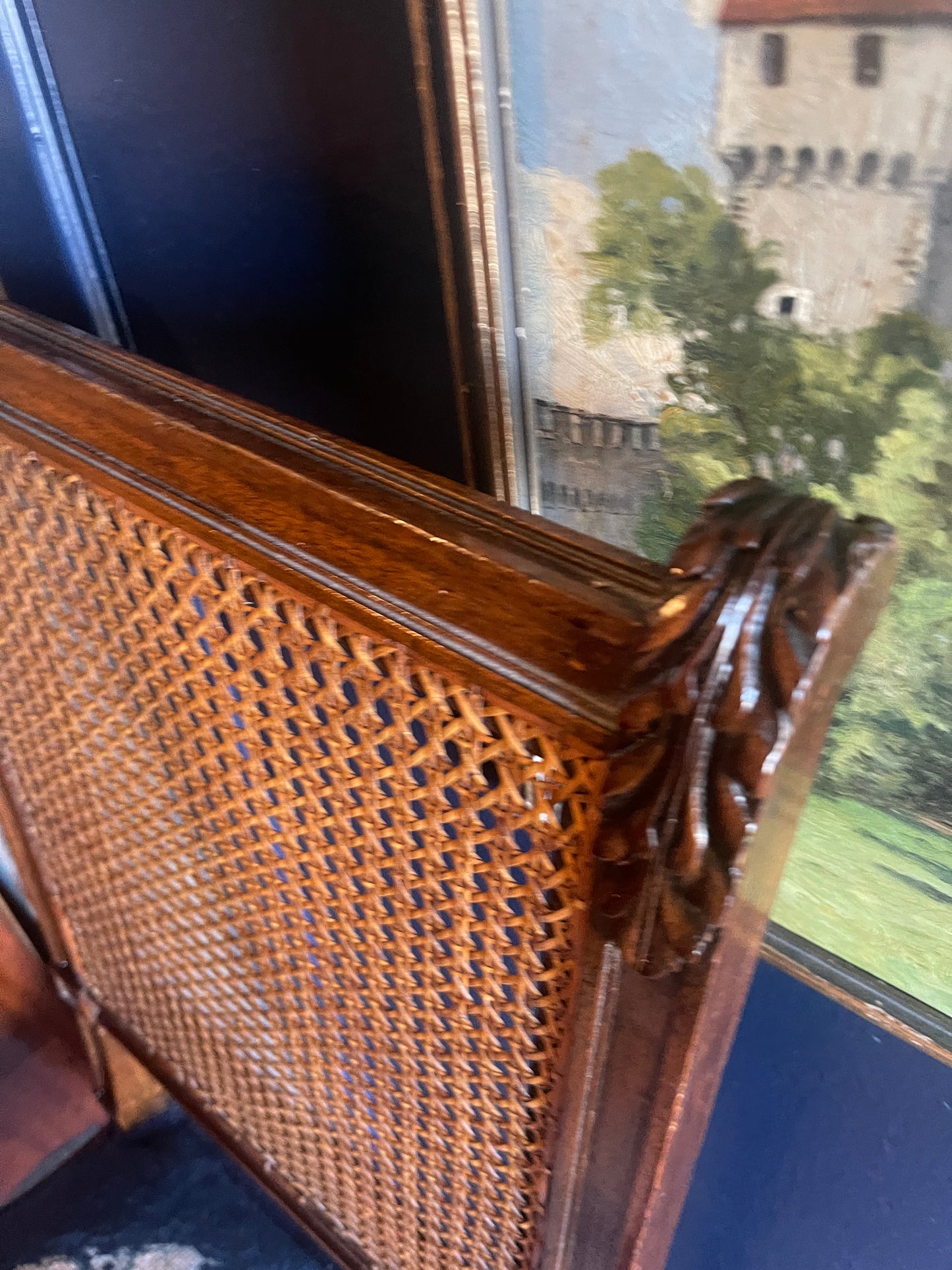 Antique French Needlepoint & Cane Chair — Louis XVI Style, Handcrafted Elegance - PICK UP ONLY