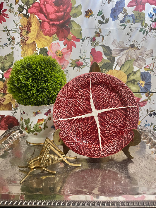 Cranberry Cabbage 8.5” Plate, Secla, Made in Portugal