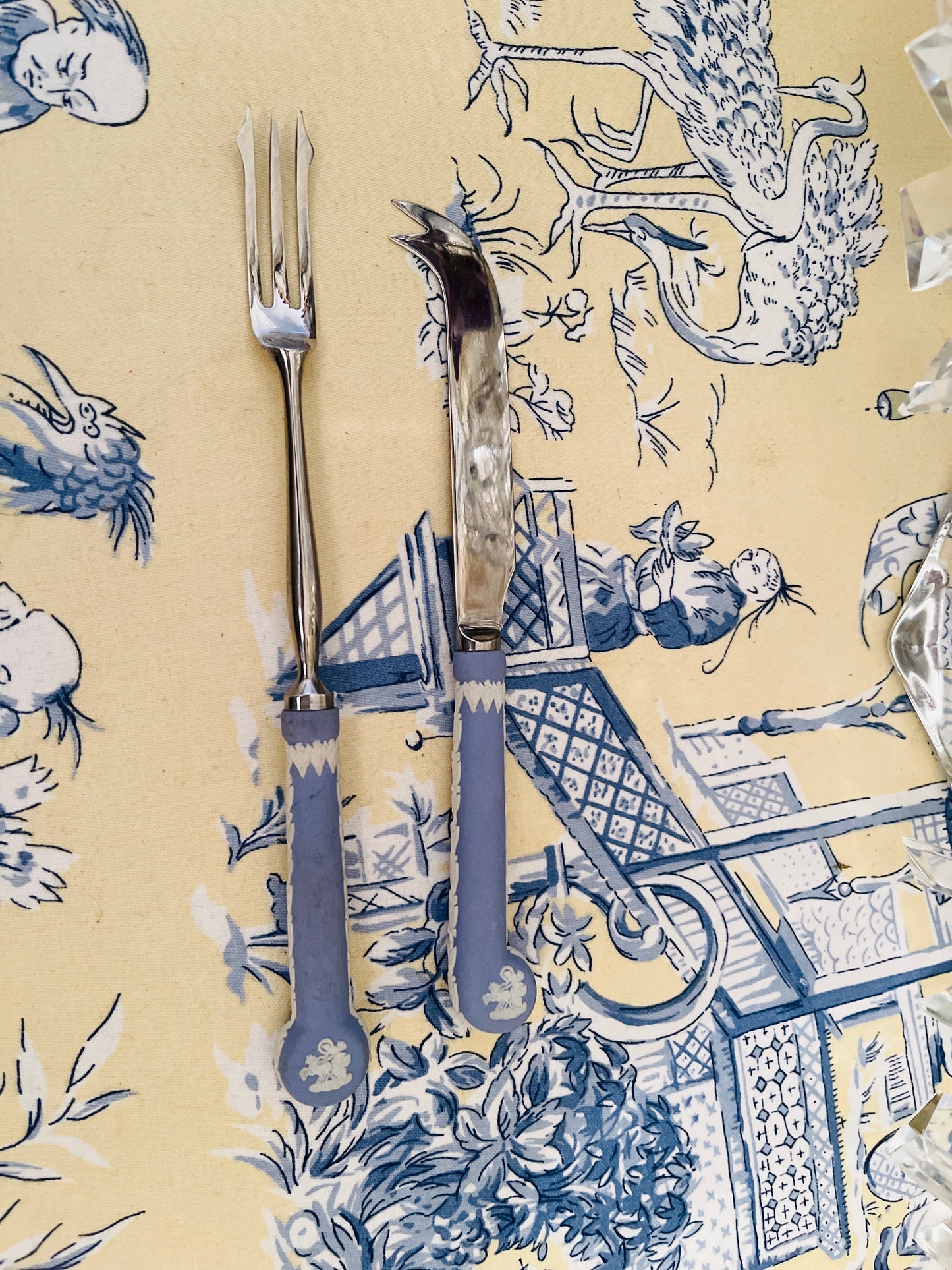 Wedgwood Jasperware Pickle Fork and Cheese Knife, Vintage