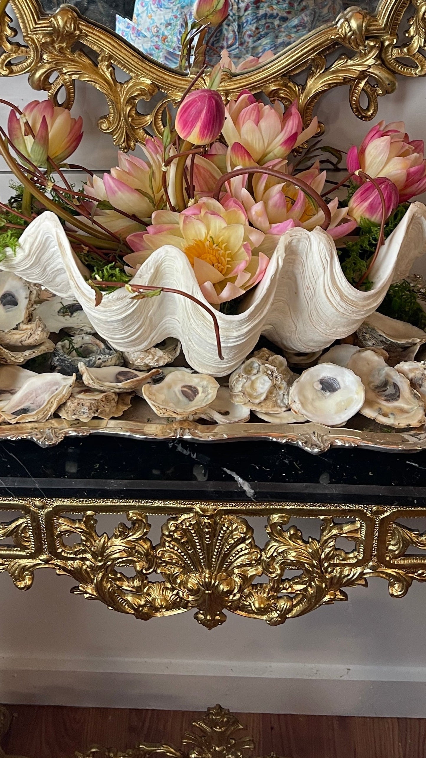 Large Natural Giant Clamshell | Sculptural Coastal Centerpiece | 17 lbs