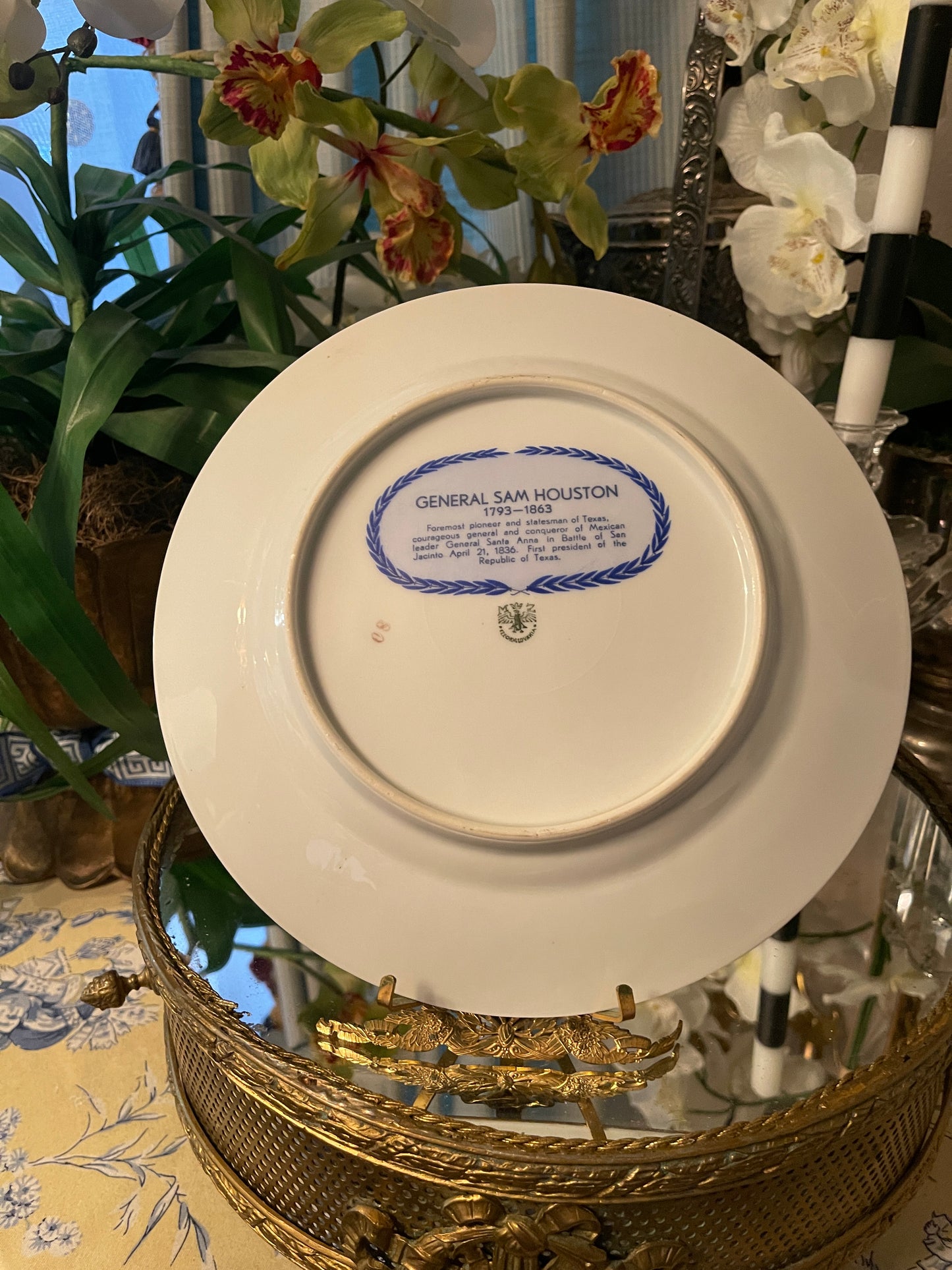 Rare Complete Set of Twelve (12) 1936 Texas Centennial Blue & White Porcelain Plates by Moritz Zdekauer – Museum-Quality Collection