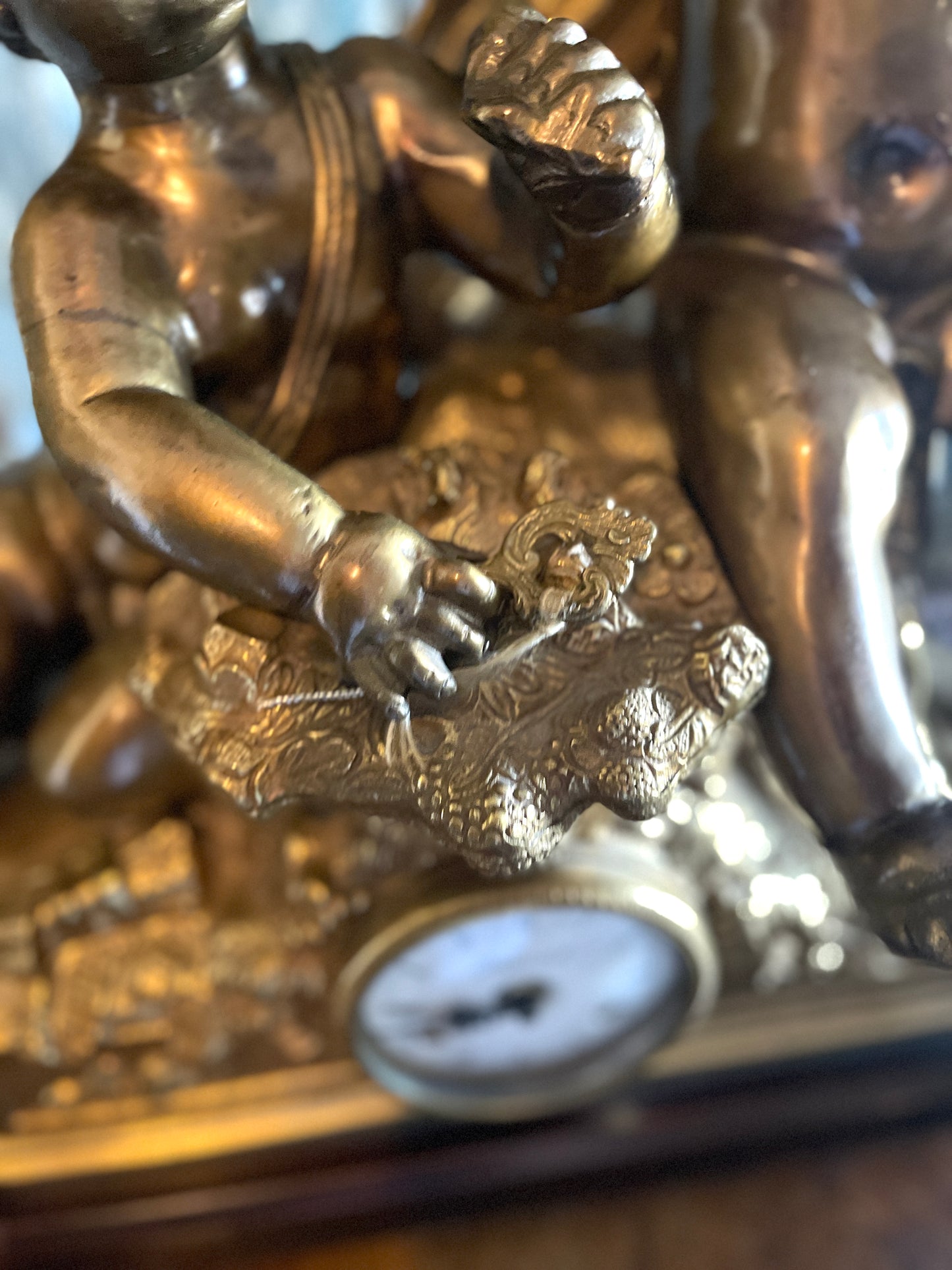 Antique French Bronze Figural Mantel Clock – “Imperial” Cherub Triumph, Late 19th Century- Early 20th Century