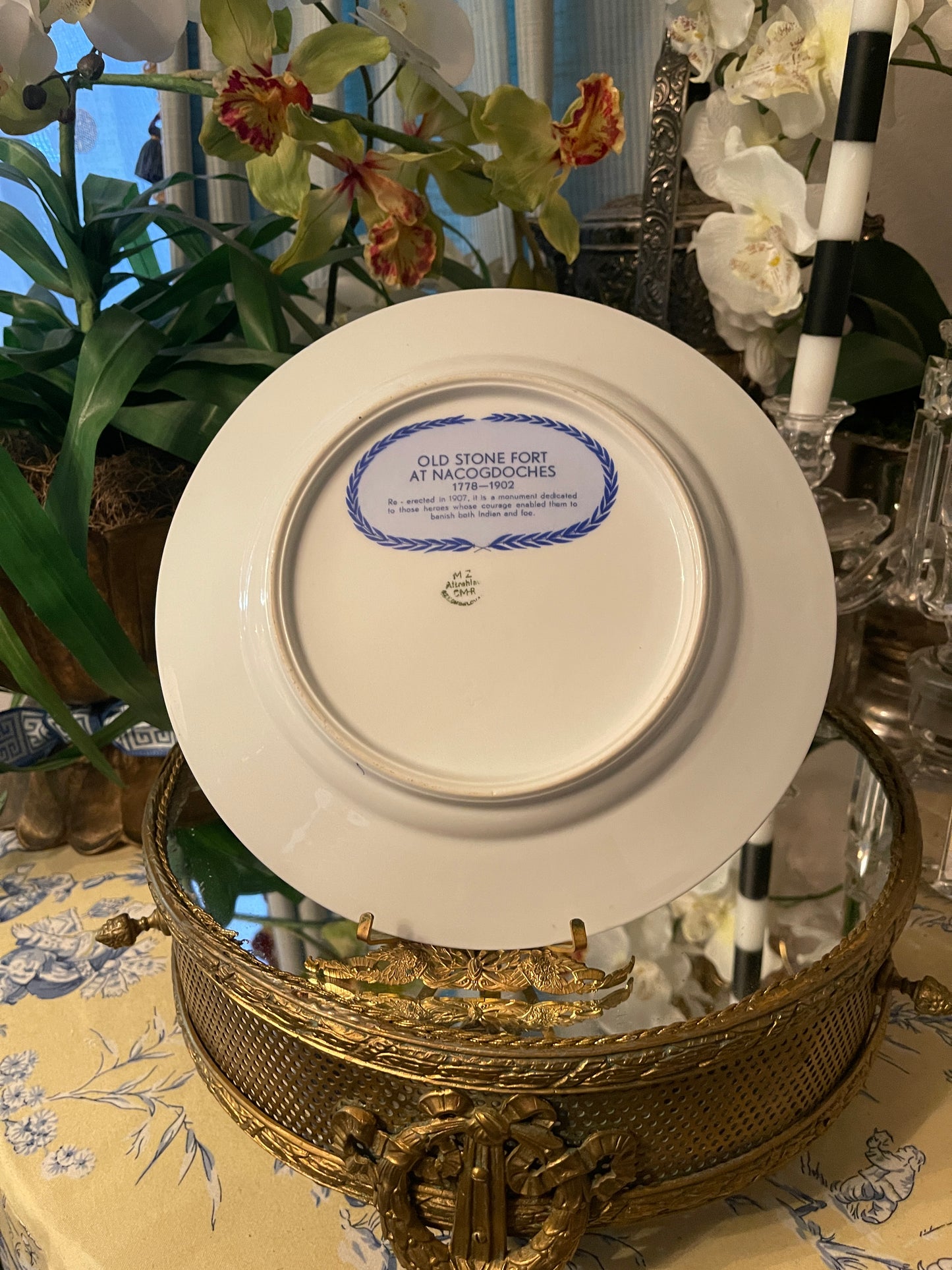 Rare Complete Set of Twelve (12) 1936 Texas Centennial Blue & White Porcelain Plates by Moritz Zdekauer – Museum-Quality Collection