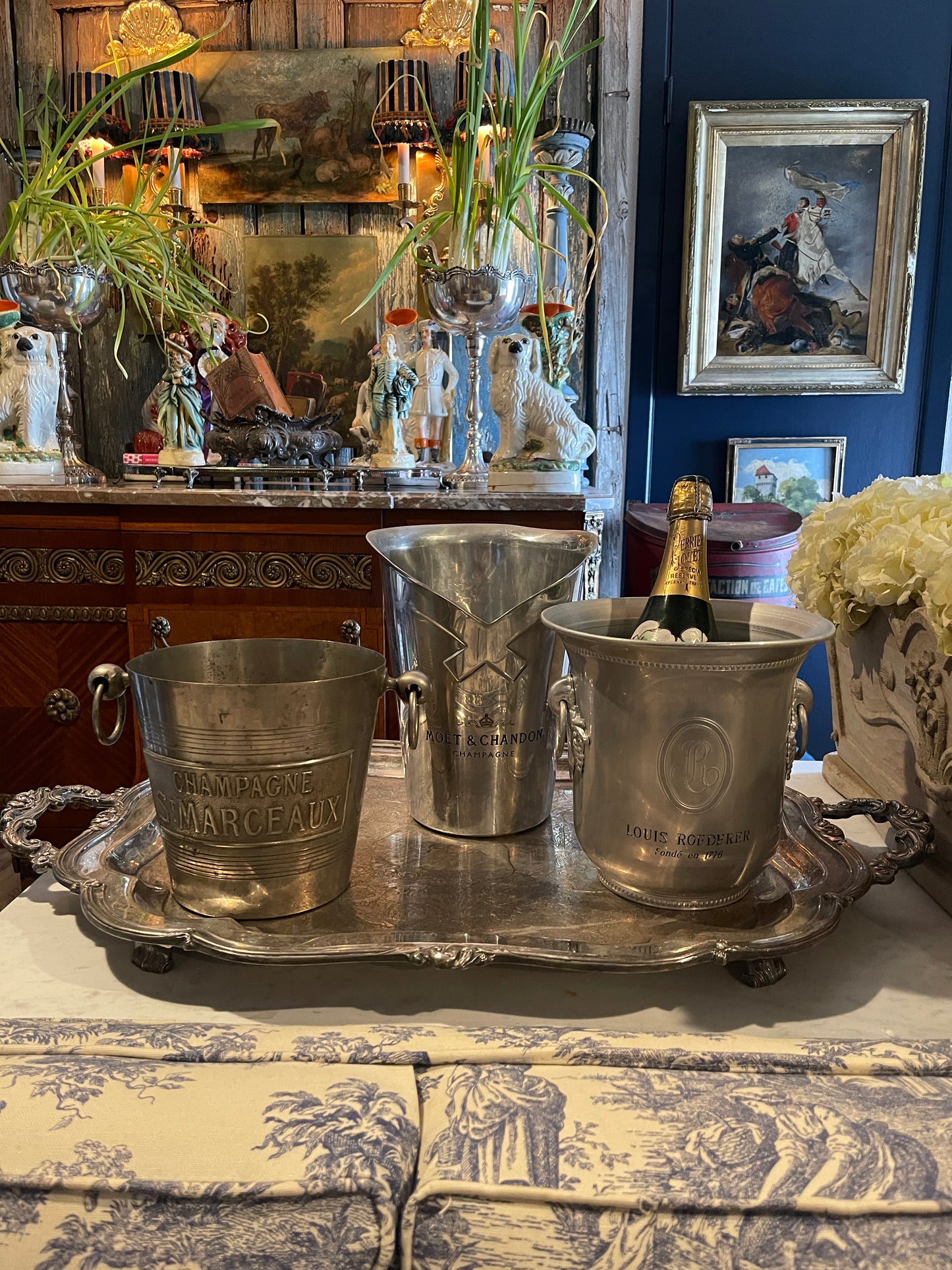 Vintage Moët & Chandon Champagne Urn, French Aluminum Ice Bucket | Iconic Champagne House Display Piece