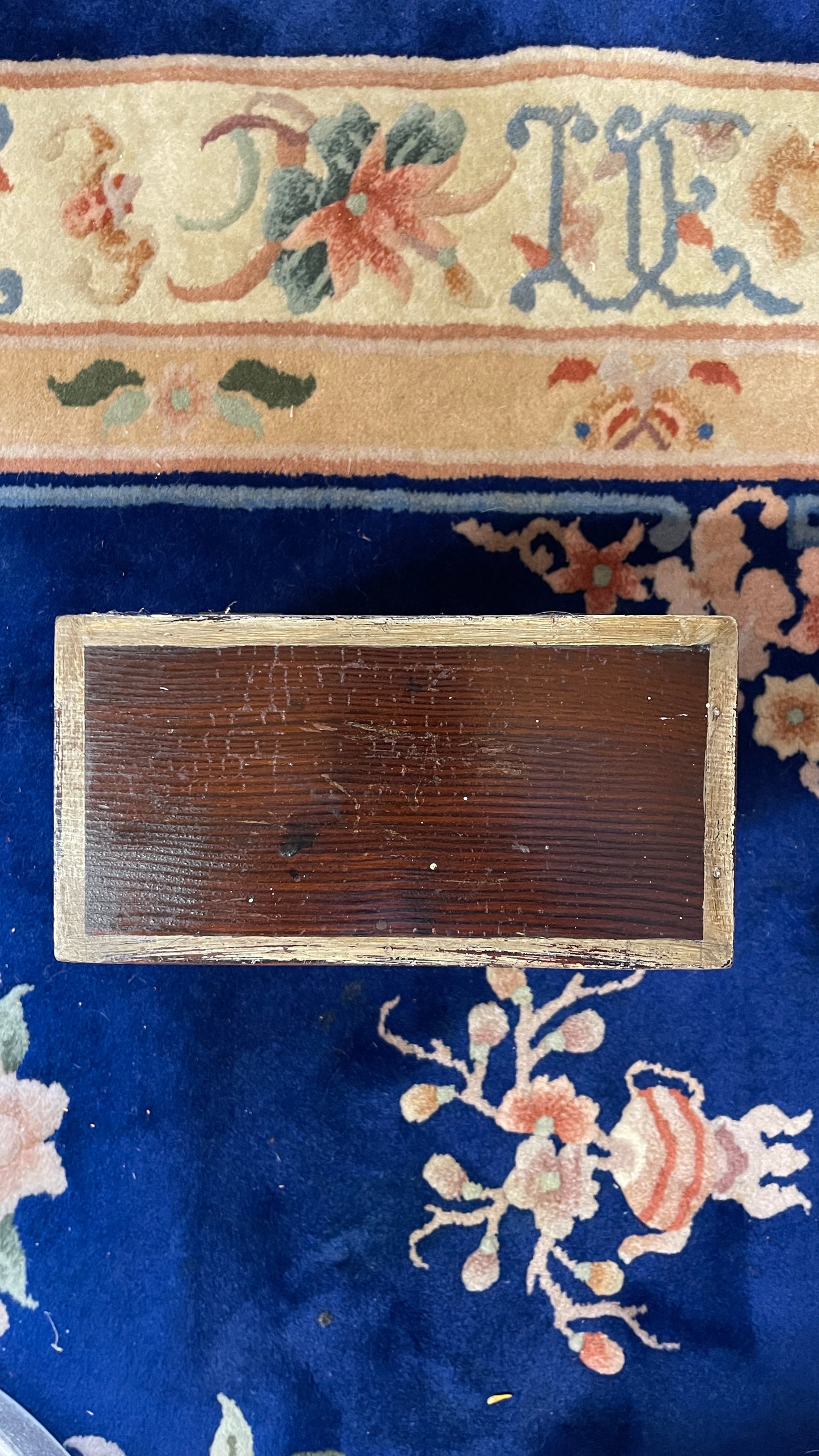 19th Century English Paint-Decorated Table Box with Topiaries, Georgian Townhouse Façade | English Folk Art Storage Box