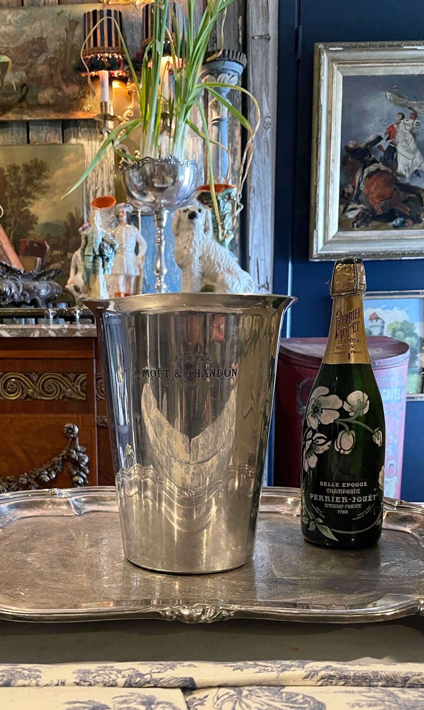 Vintage Moët & Chandon Champagne Urn, French Aluminum Ice Bucket | Iconic Champagne House Display Piece