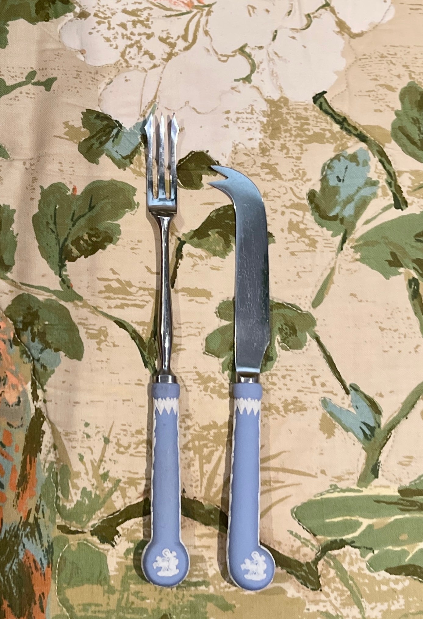 Wedgwood Jasperware Pickle Fork and Cheese Knife, Vintage