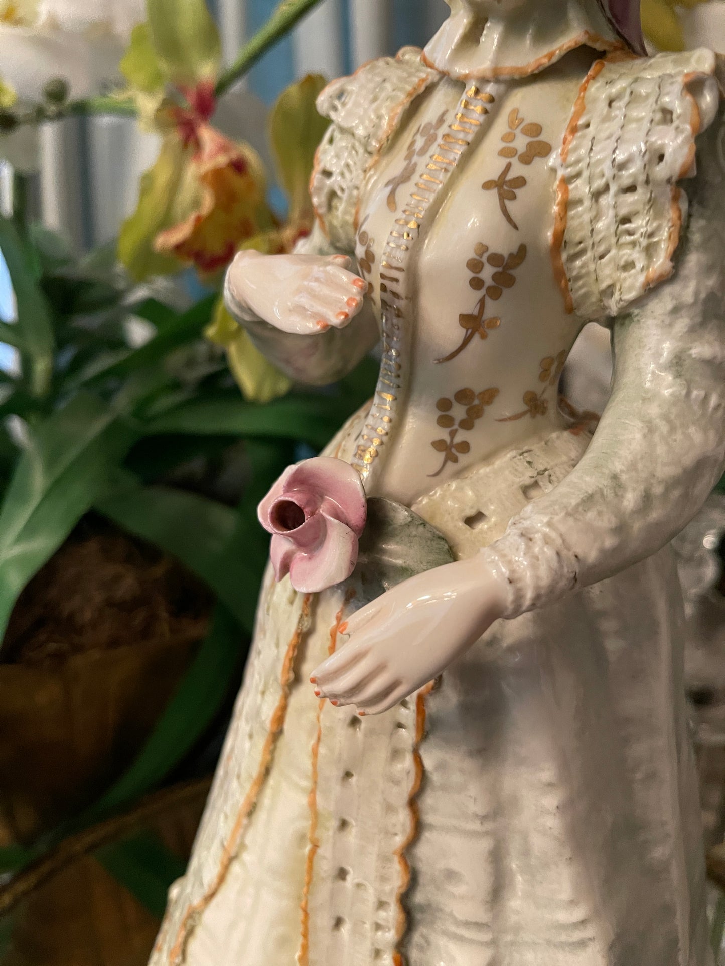 Large Vintage Cordey Porcelain Statuette on Riser – 15”