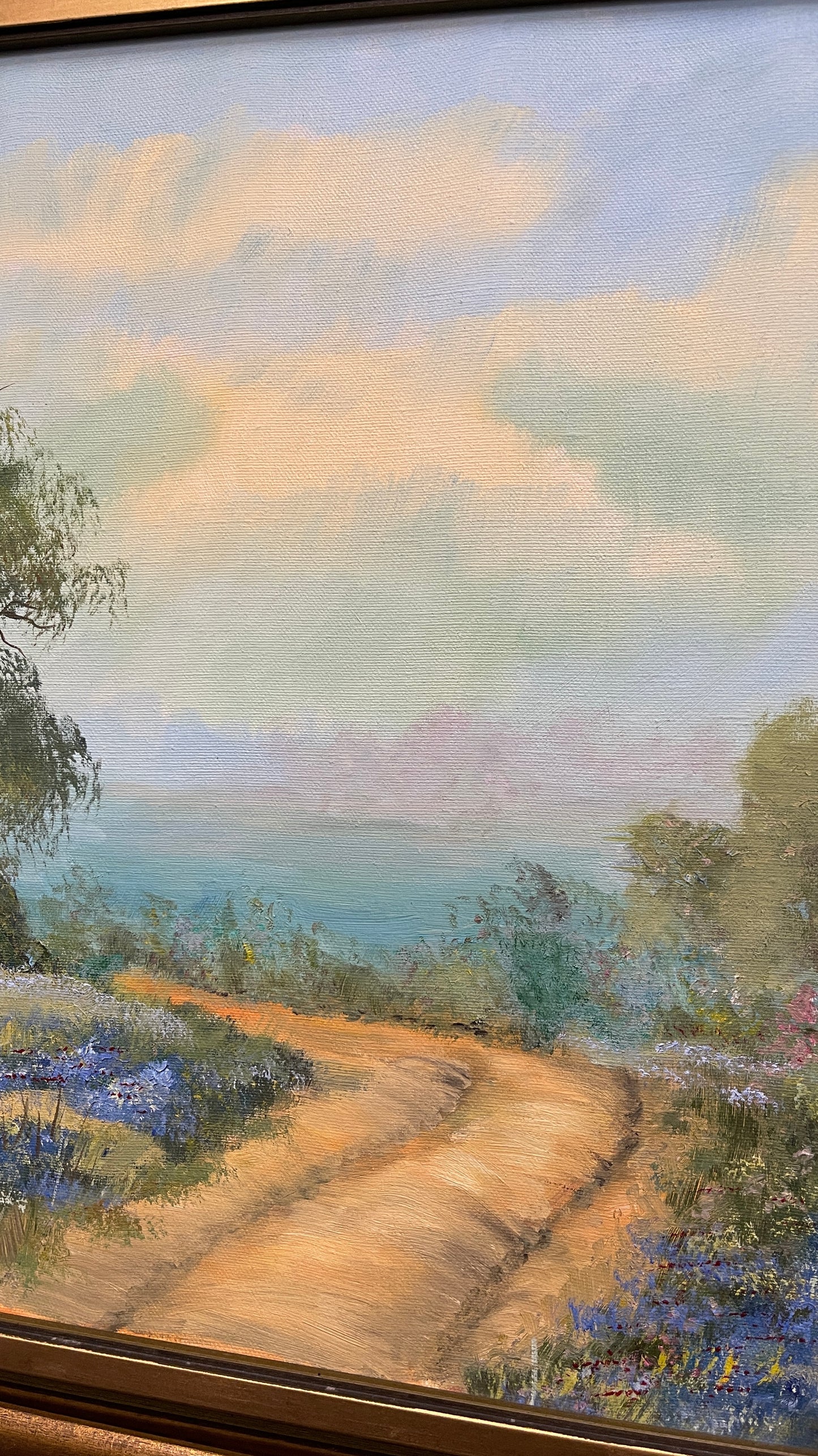 Vintage 1967 Texas Hill Country Bluebonnet & Wildflower Oil Painting