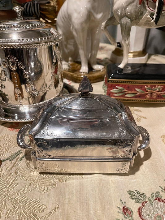 Meridian Silver Plate Box, Ornately Etched