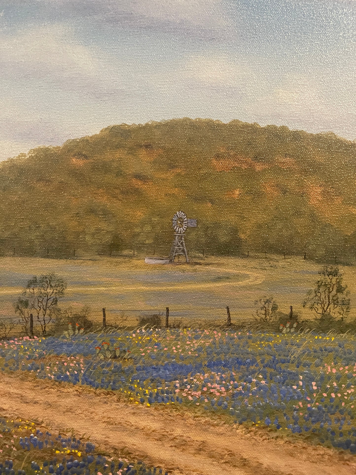 Texas Hill Country Bluebonnet Painting by Listed and PublishedTexas Artist, Ronnie Holze