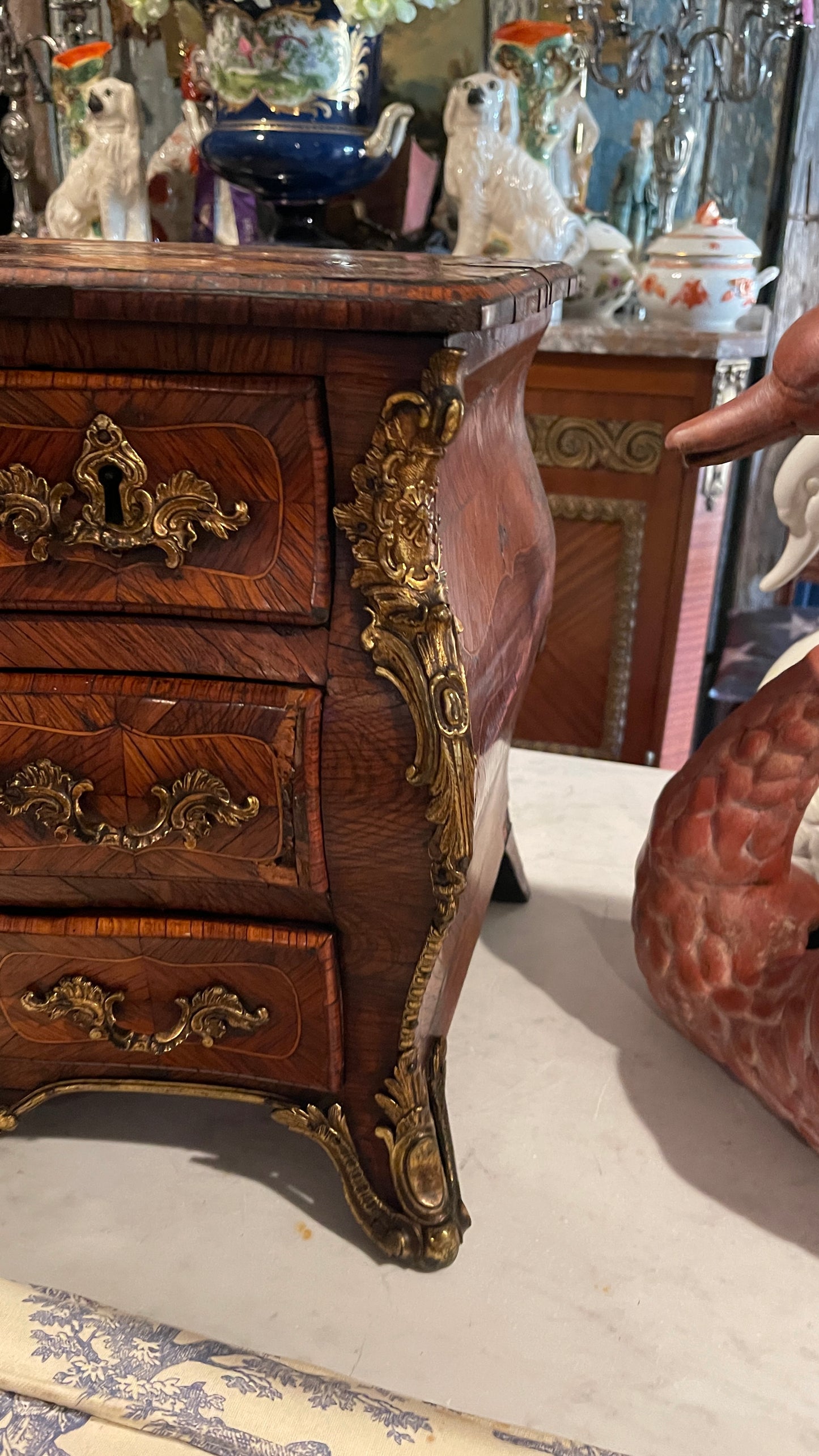 19th-Century French Miniature Commode | Coffre à Bijoux with Ormolu Mounts, Four Drawers