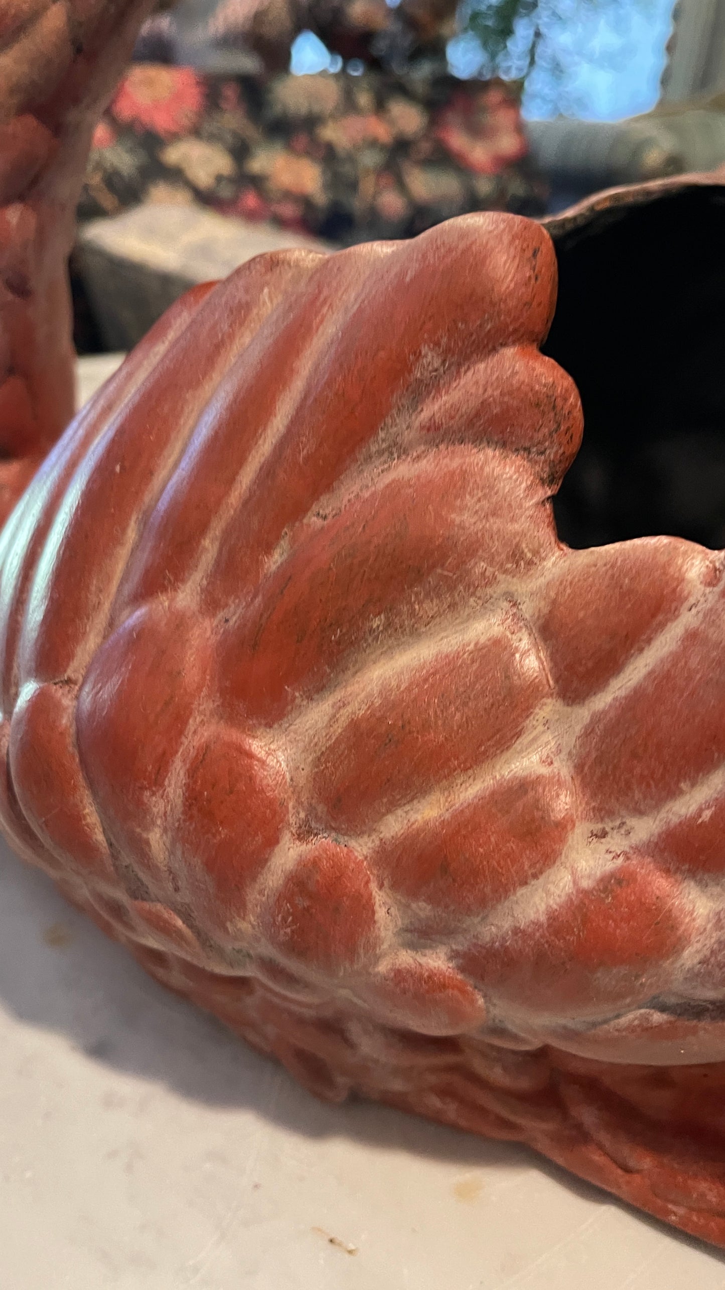 Vintage Ceramic Swan Planter  | Hand-Finished European Garden Patinaned Terracotta