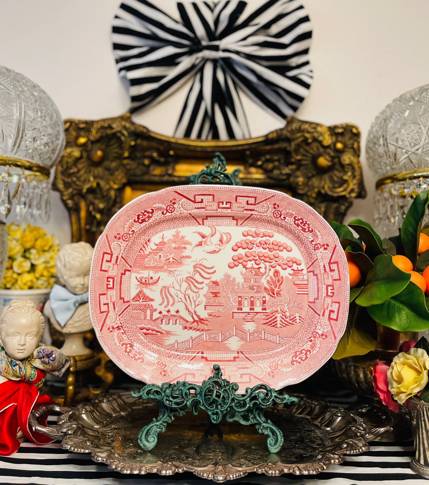 Fantastic Pink Willow Platter, by Allertons, Made in England