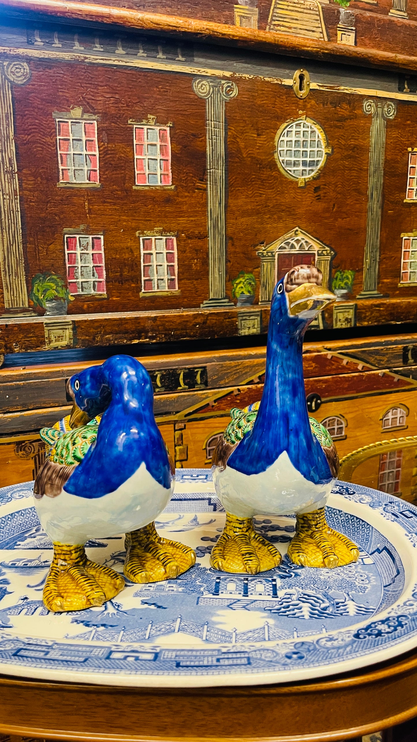 Vintage Japanese Kutani-Style Goose & Gander Pair | Hand-Painted Made in Japan