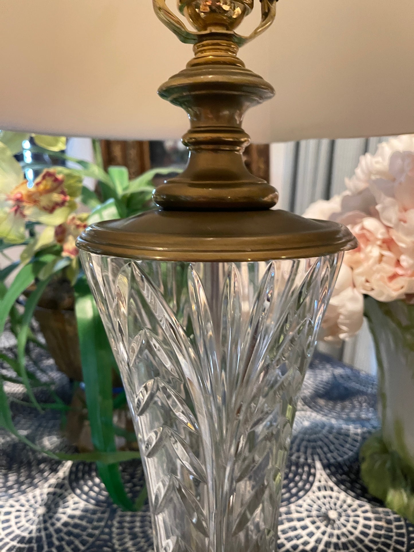 Vintage Waterford Crystal Longford Table Lamp with original Waterford Shade