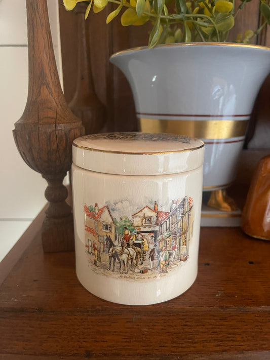 Vintage Frank Cooper’s Oxford Seville Marmalade English Ironstone Crock, Made in England, Farmhouse Lidded Jar