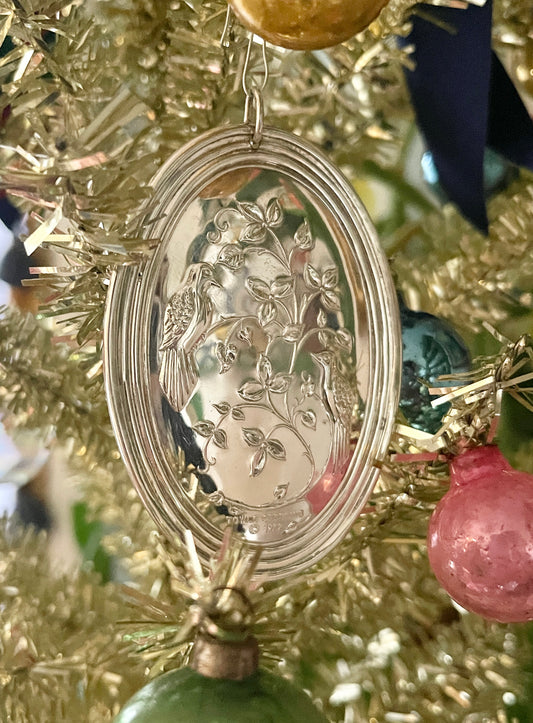 Sterling Two Turtle Doves Twelves Days of Christmas 1972 Vintage  Ornament, Towle