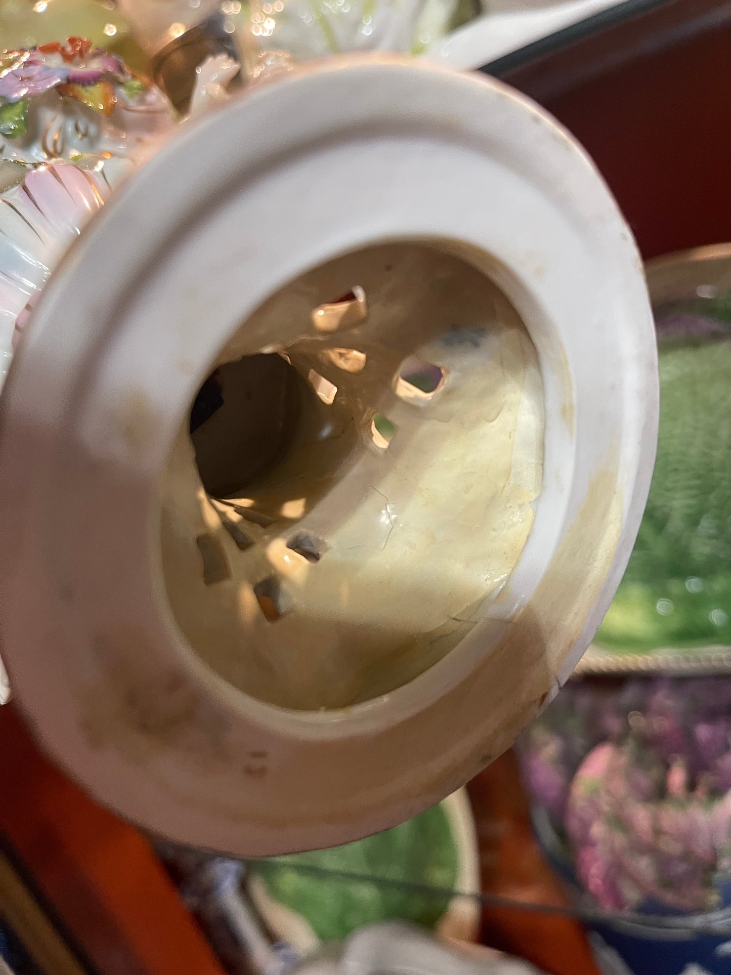 Antique Meissen Potpourri Urn with Cherubs | Floral Scene| German Porcelain | 12”