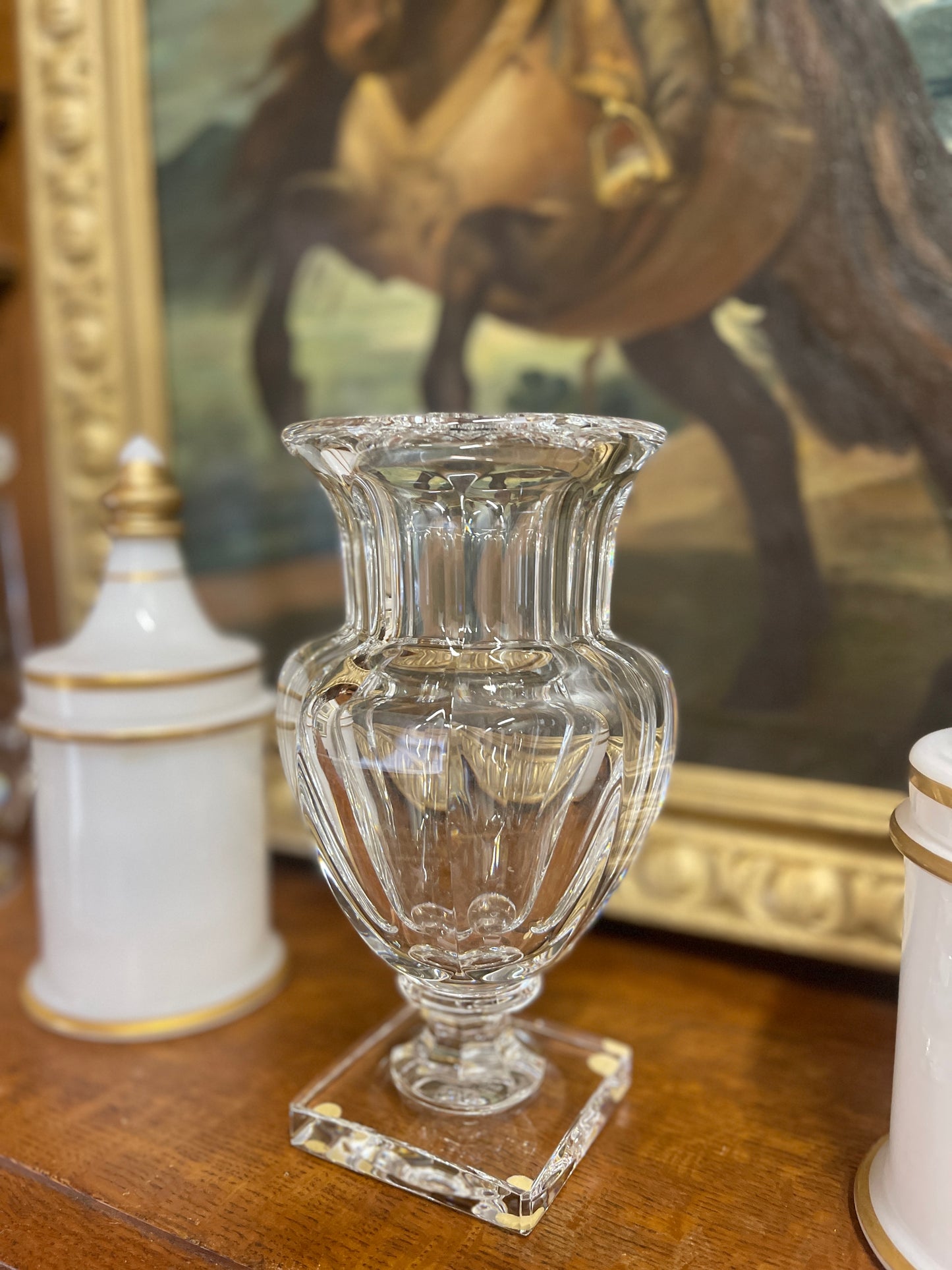 Vintage Baccarat Crystal Vase, Musee Des Cristallieries' (1821-1840) Reproduction, Made in France, Estate Decor