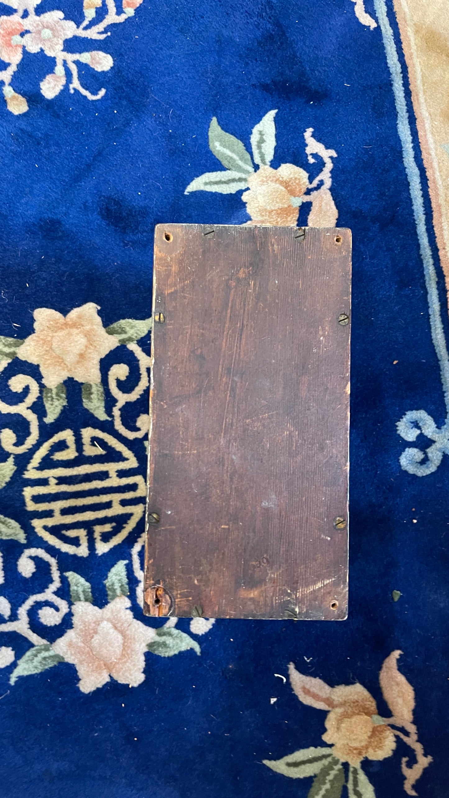 19th Century English Paint-Decorated Table Box with Topiaries, Georgian Townhouse Façade | English Folk Art Storage Box