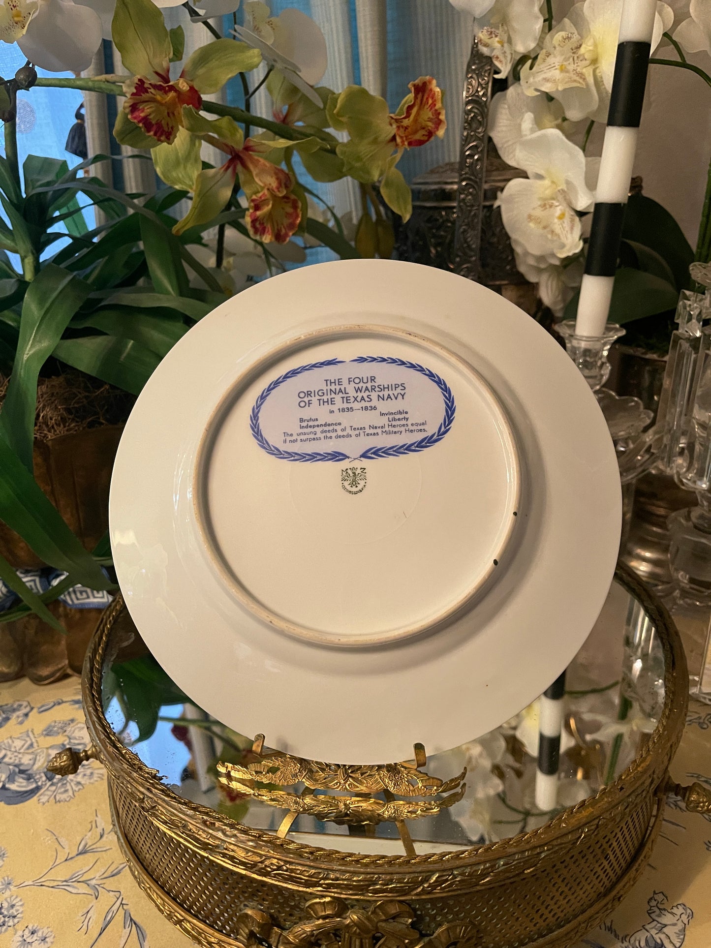 Rare Complete Set of Twelve (12) 1936 Texas Centennial Blue & White Porcelain Plates by Moritz Zdekauer – Museum-Quality Collection