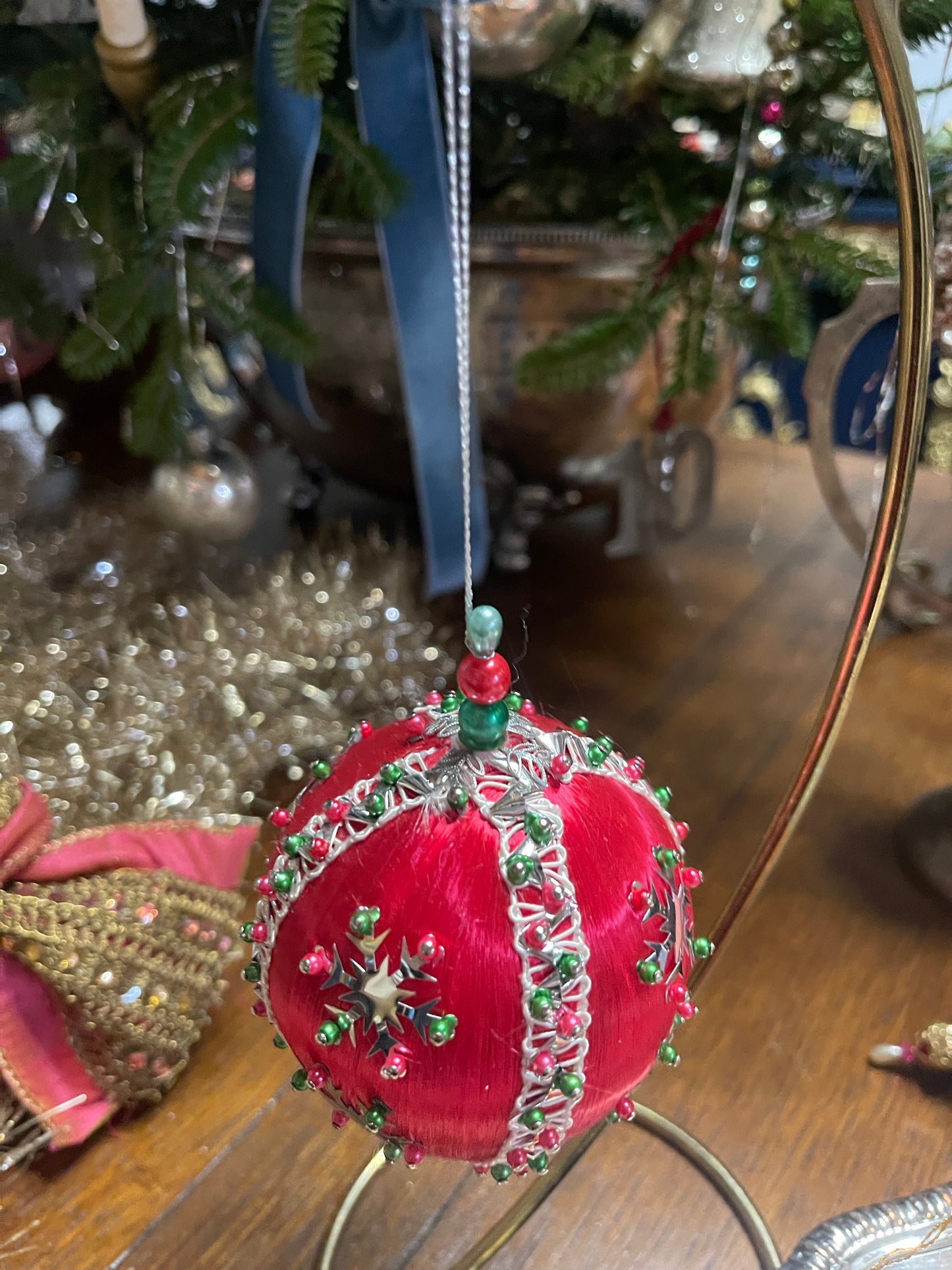 Snowflake Push Pin Vintage Christmas Ornament