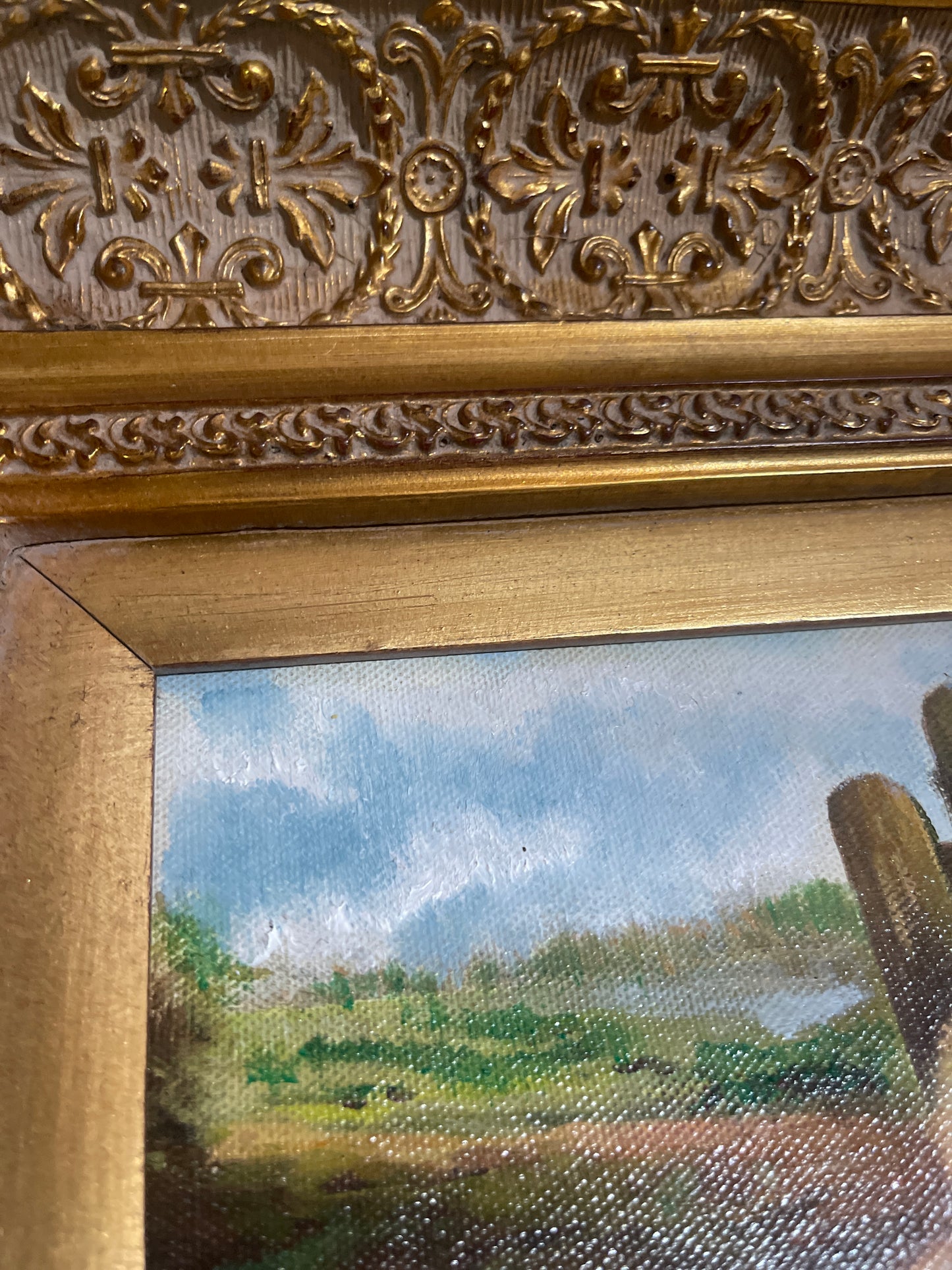 Estate Rabbit Oil Painting on Canvas, Vintage