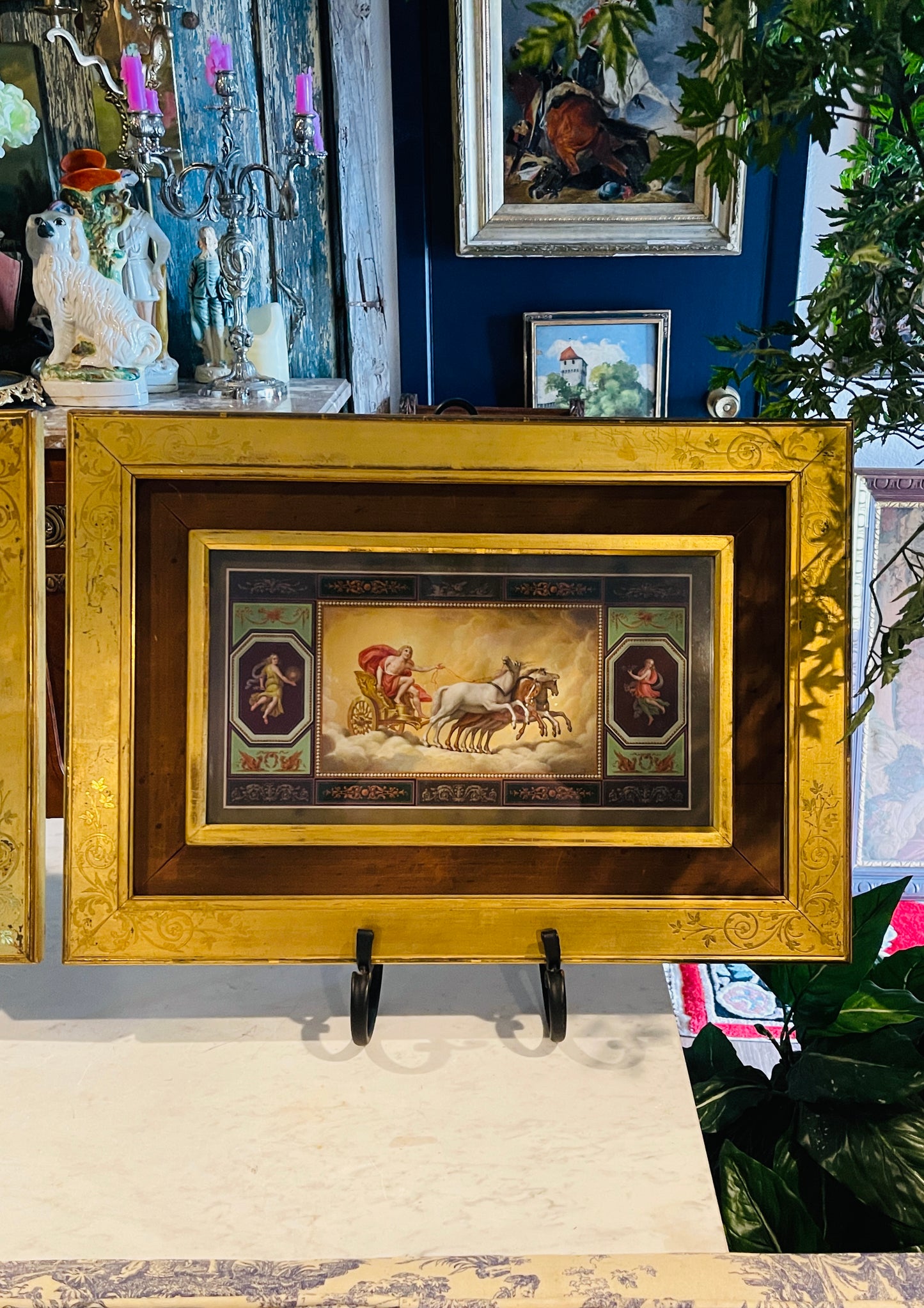 Pair of 19th Century French Neoclassical Classical Decorative Works in Original Paris Frames
