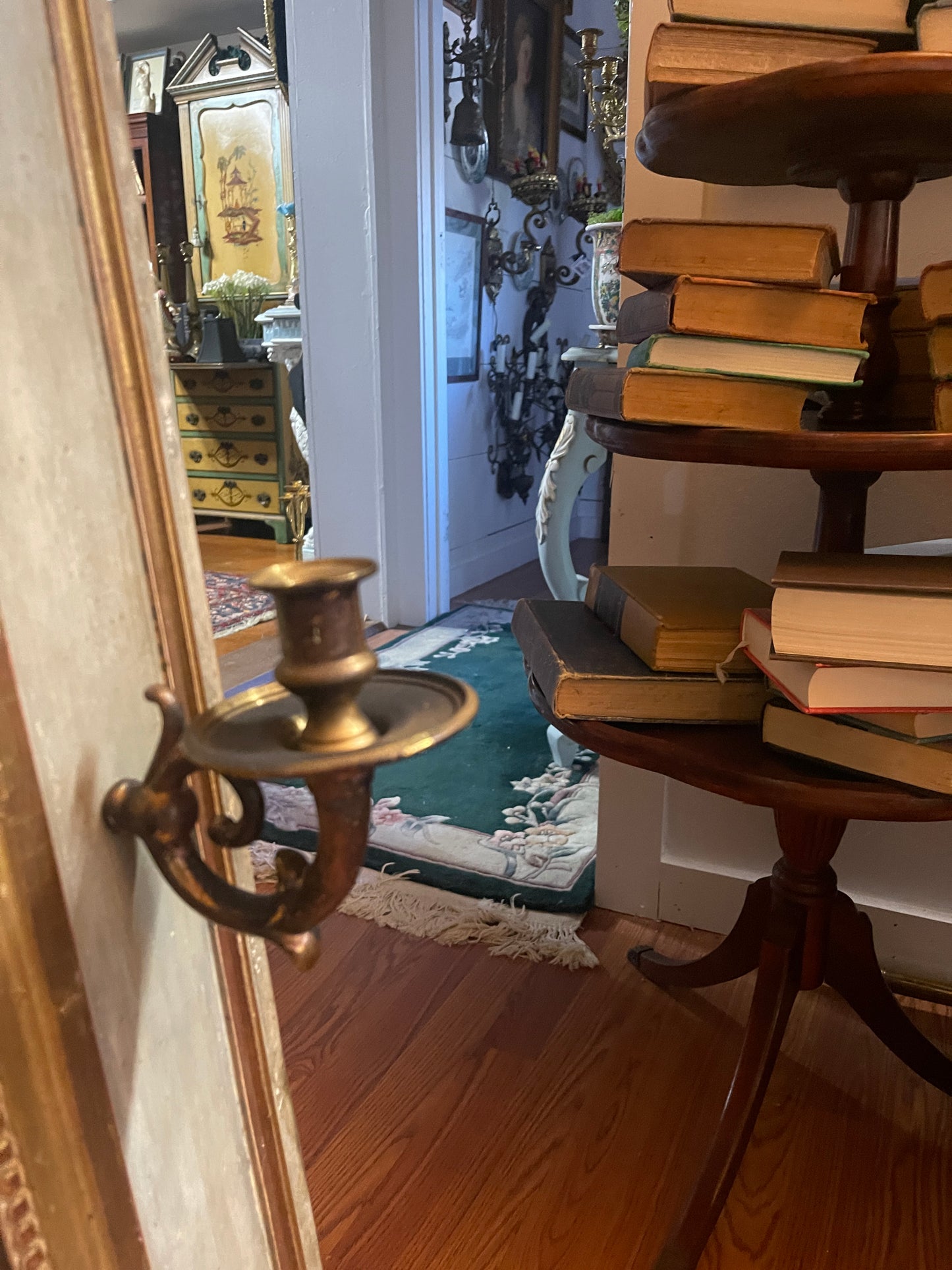 19th Century French Trumeau Mirror with Pastoral Oil Painting – Louis XVI Style Giltwood Frame