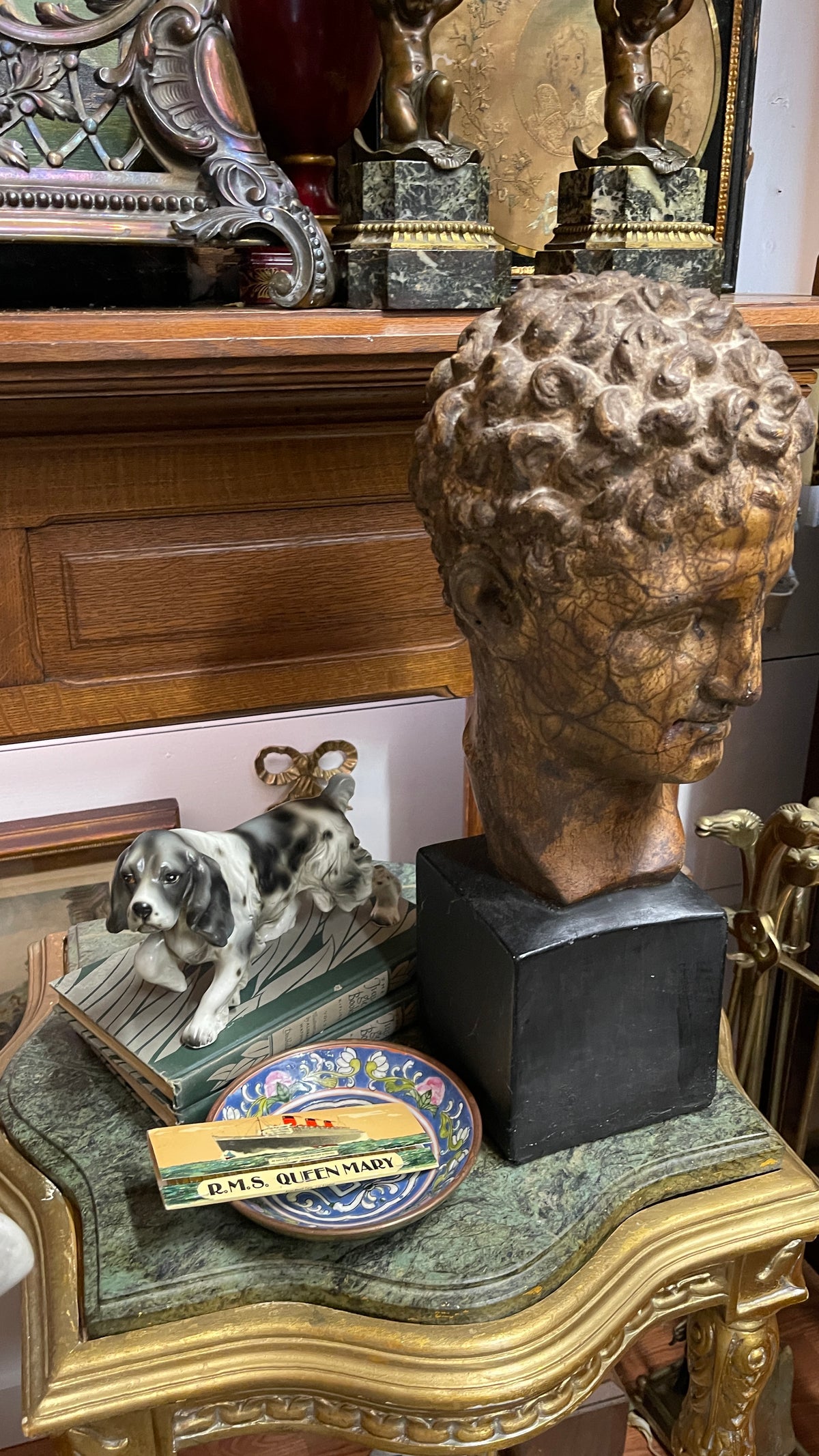 VINTAGE CLASSICAL APOLLO-STYLE PLASTER BUST