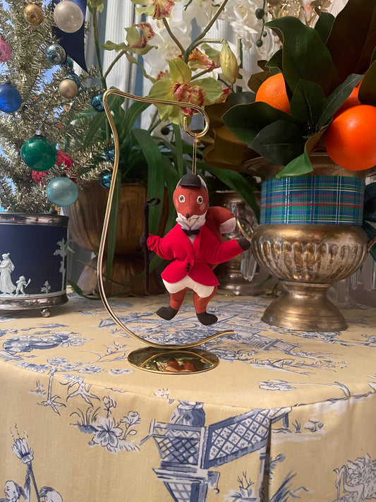 Vintage Snooty Fox Ornament, Estate Holiday Decor