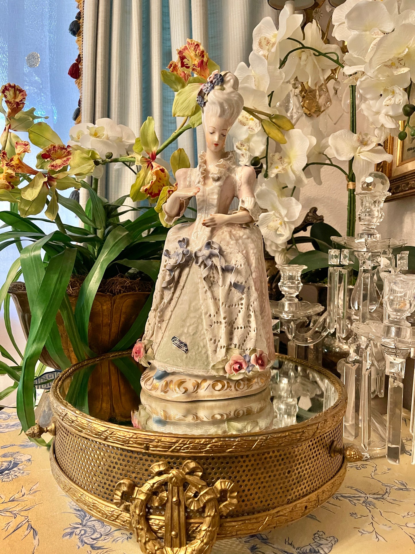Large Vintage Cordey Marie Antoinette–Inspired Rococo Lady Statuette | 14”|