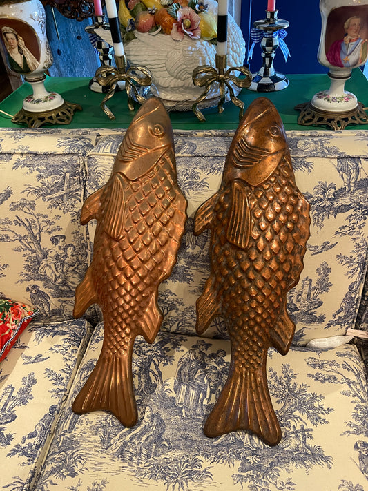 FANTASTIC Large Vintage Copper Fish Molds