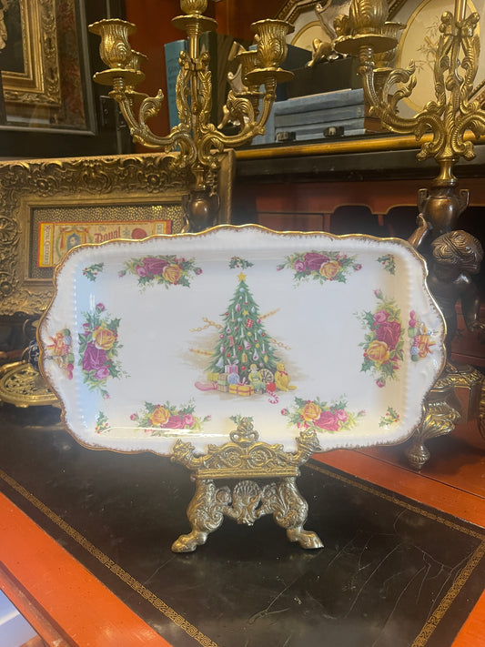 Vintage Royal Albert Christmas Magic Old Country Rose Sandwich Tray