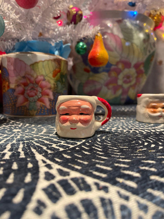 Mini Vintage Santa Mug, Holiday Estate Decor