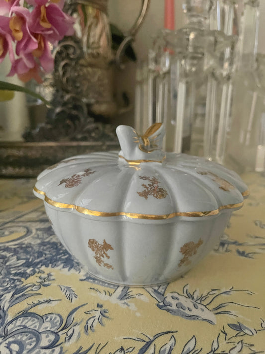 Vintage Bow Topped Lidded Dish