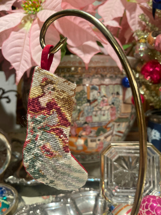 Victorian Christmas Angel Needlepoint ‘Bauble’ Stocking, Estate Christmas Collection