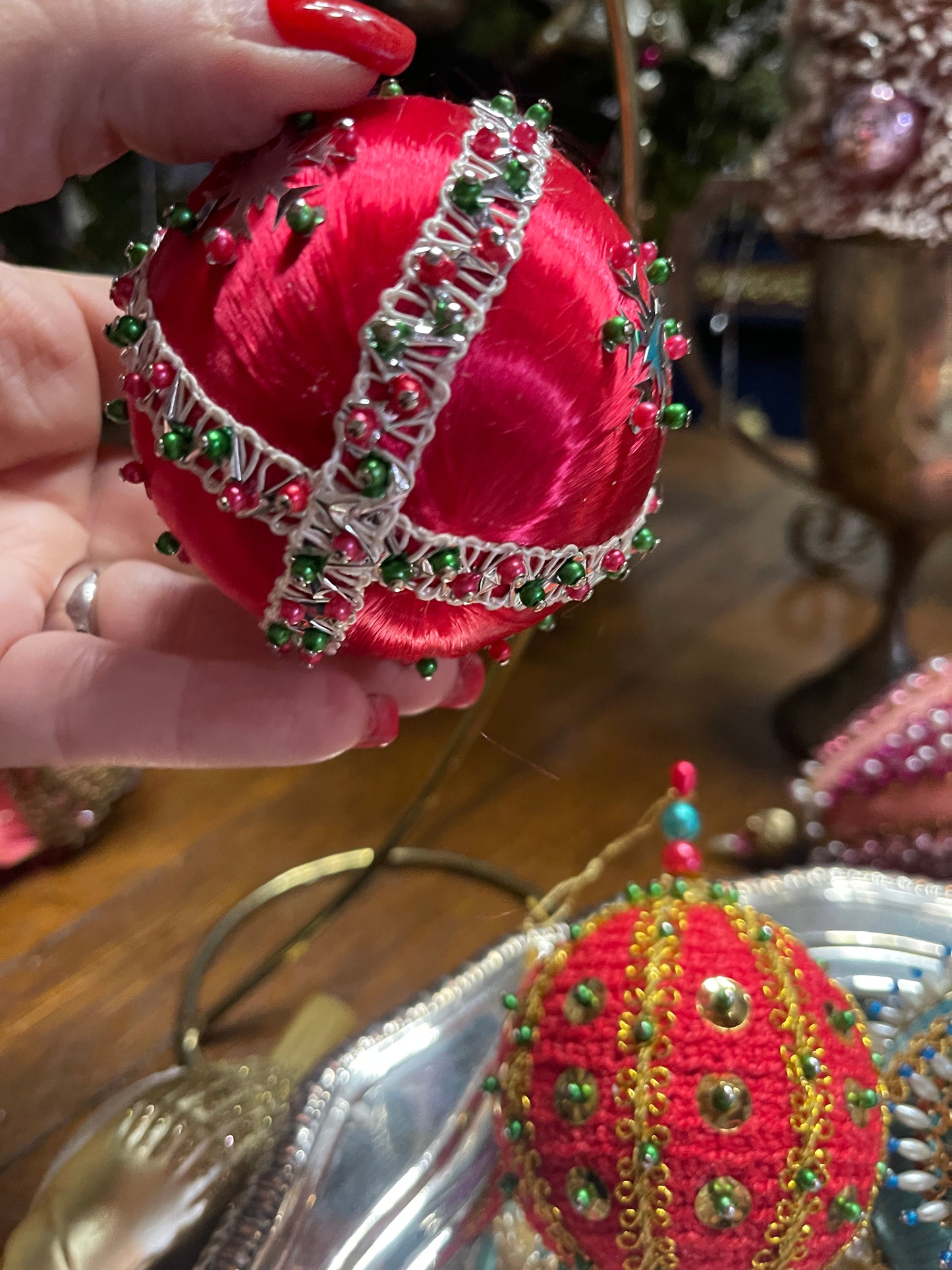 Snowflake Push Pin Vintage Christmas Ornament