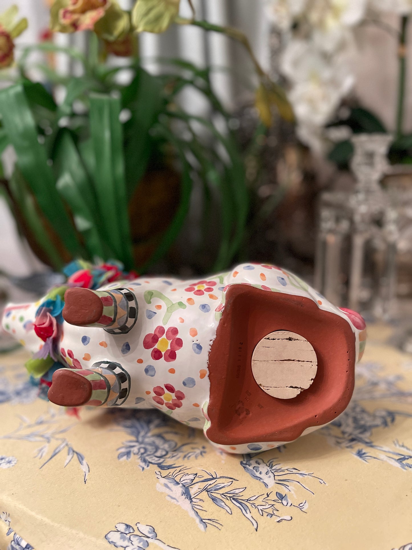 MacKenzie Childs Picadilly Piggy Bank, Whimsical Decor