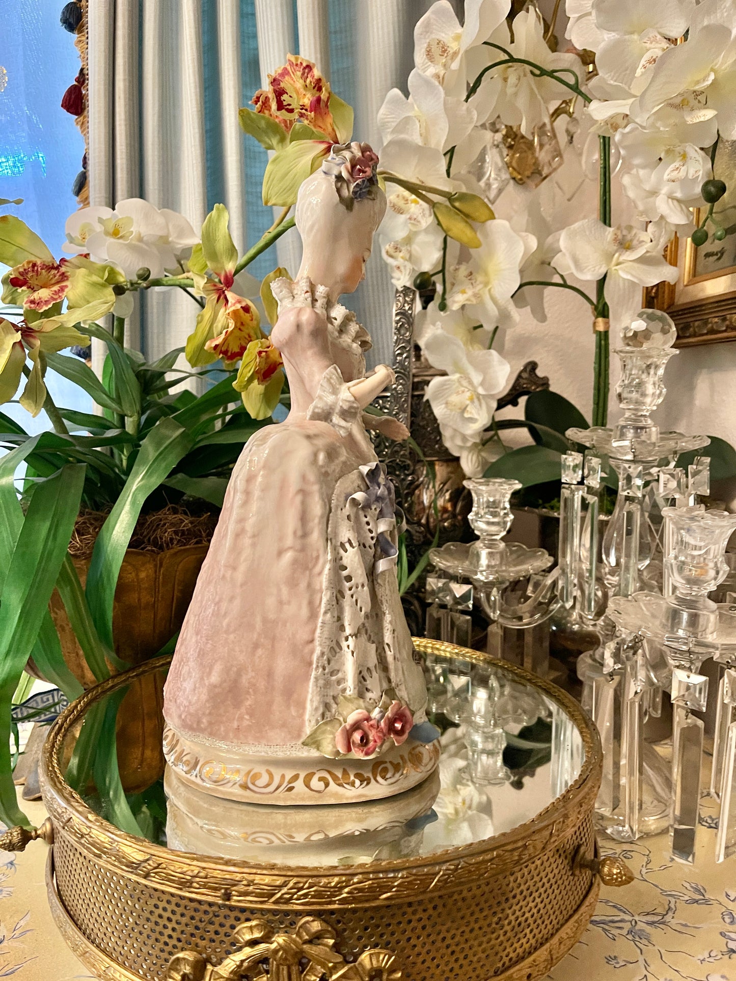 Large Vintage Cordey Marie Antoinette–Inspired Rococo Lady Statuette | 14”|