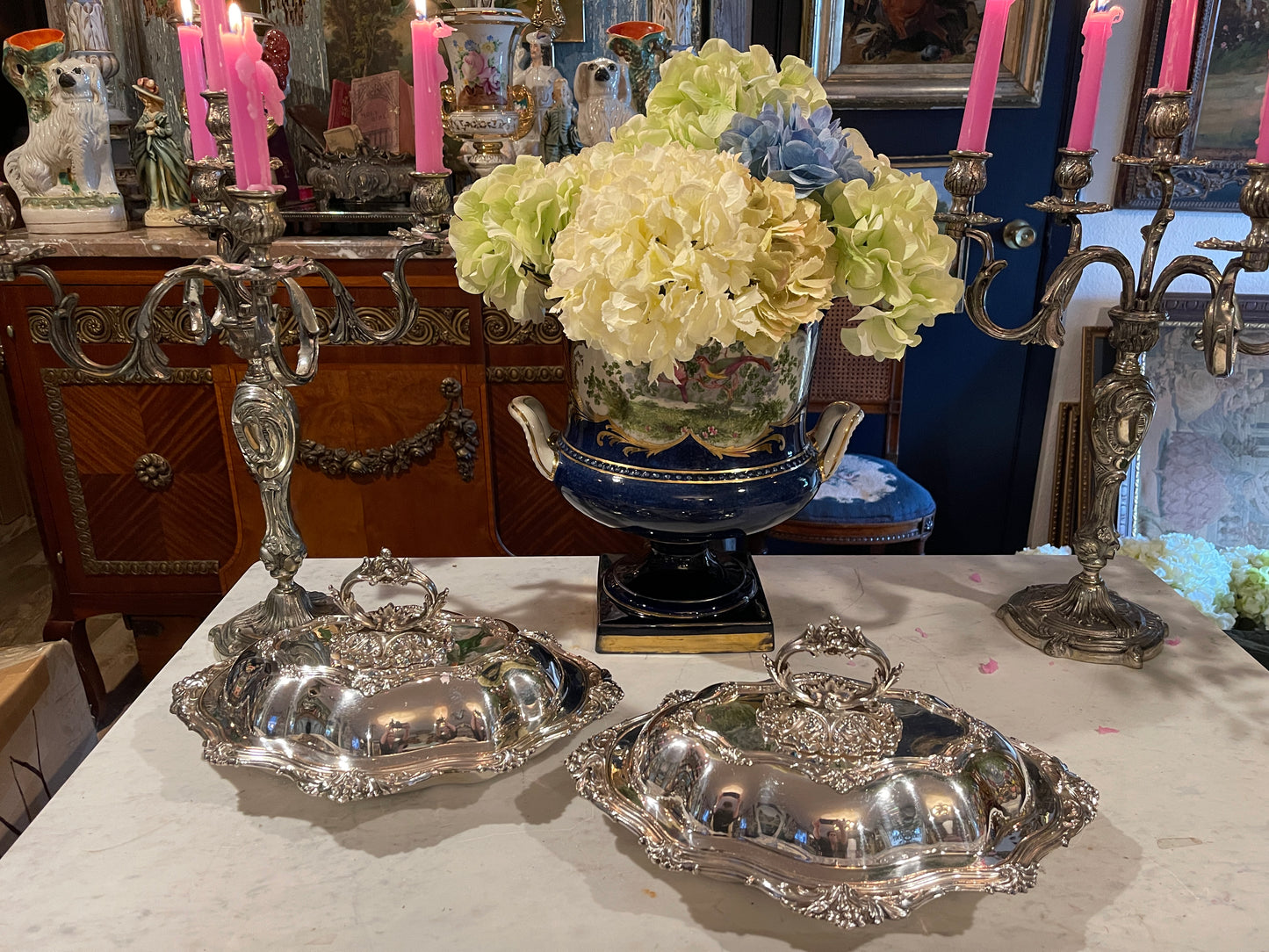 Pair of Victorian-Style Silverplate Convertible Entrée Dishes, Offered as Pair, Estate Sourced