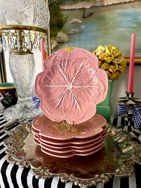 Pink Bordallo Pinheiro Cabbage Plate, 10.5”