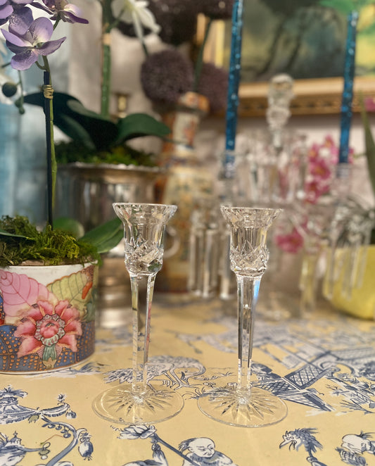 Pair of Waterford Crystal Candlesticks with Original Box