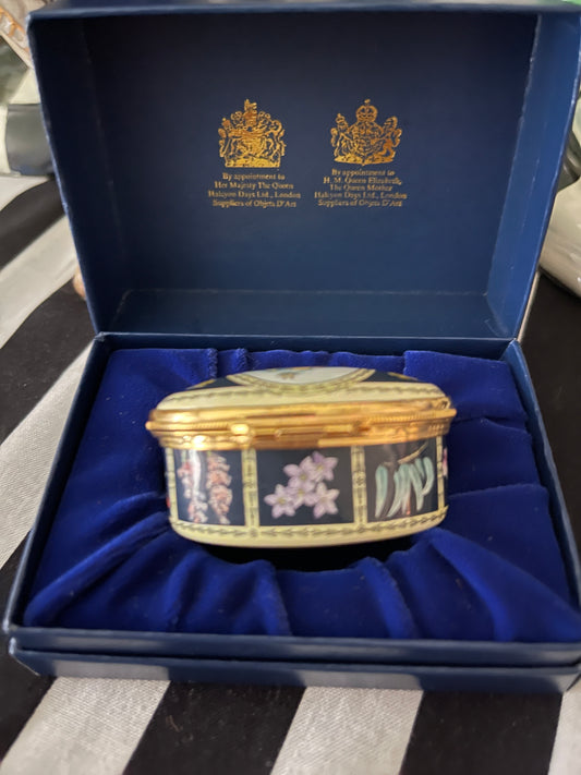Halcyon Days Enameled Box Commemorating the Australian Bicentenary 1788 -1988 , Made in England, Original Box
