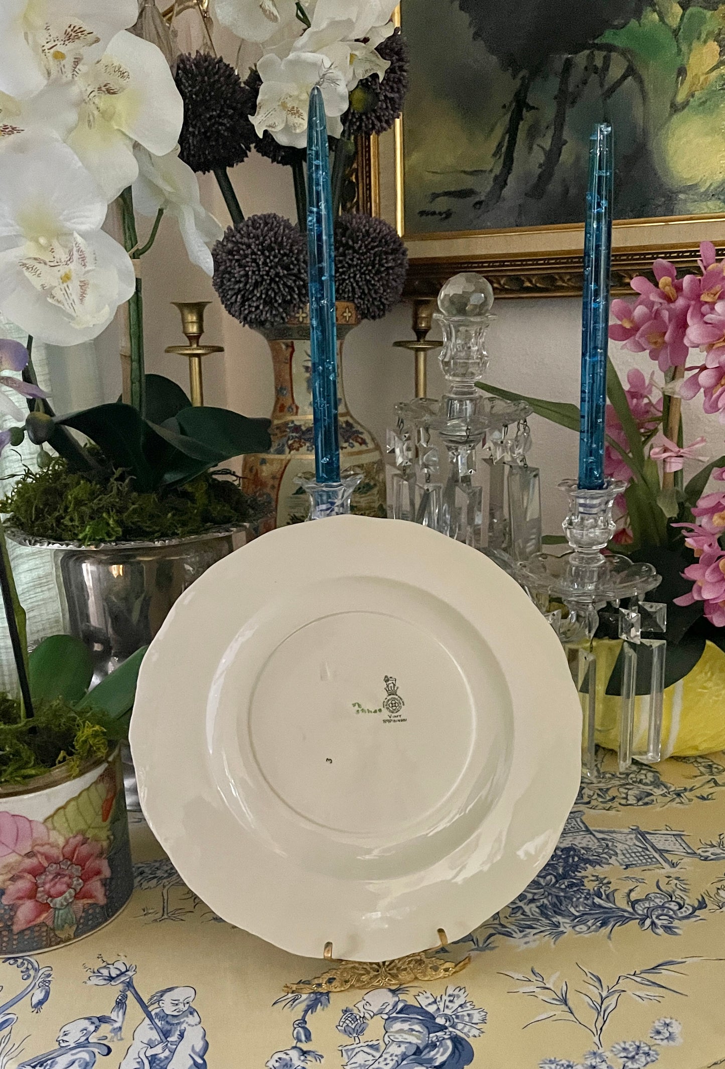 Green and White Royal Doulton Plate