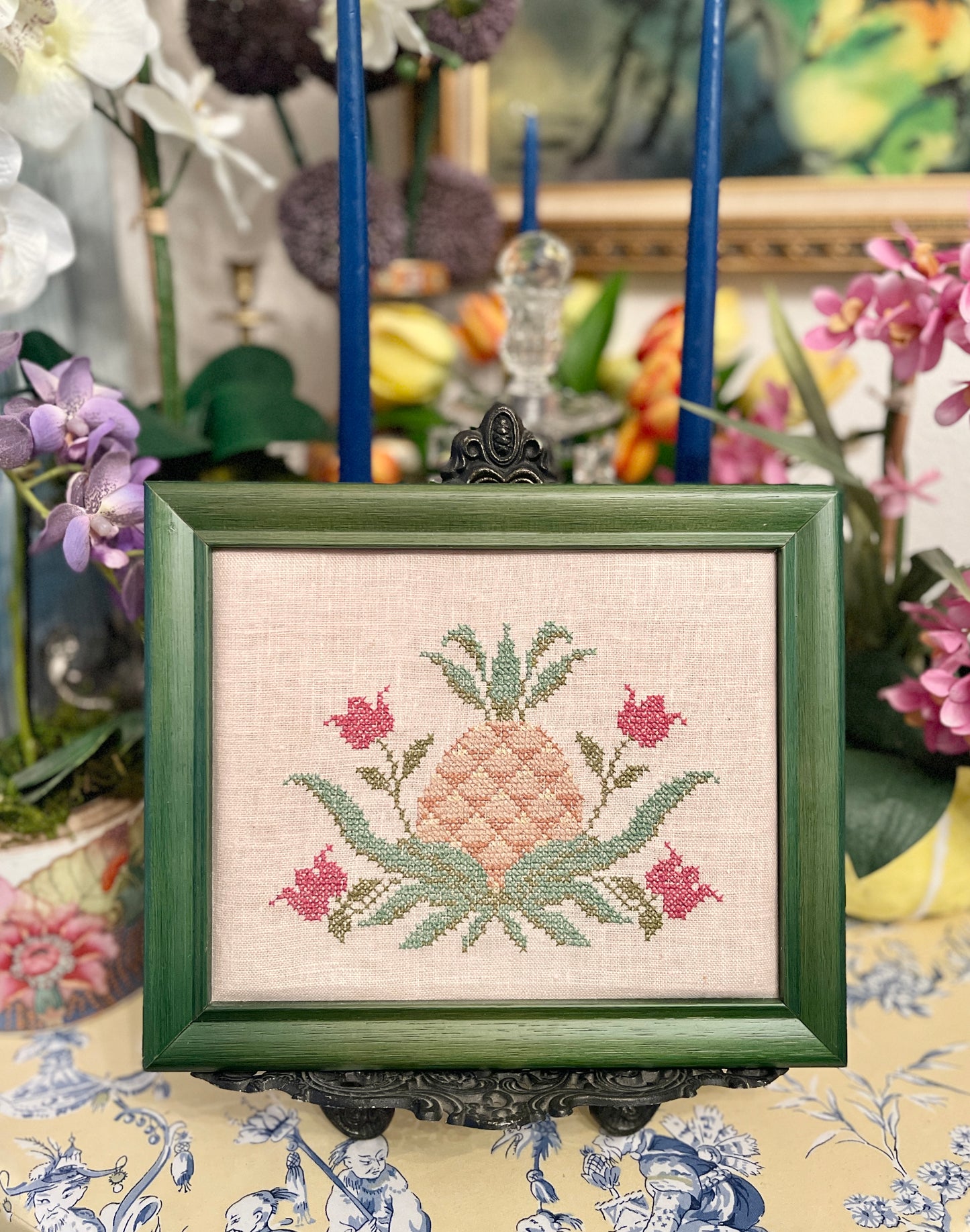 Pineapple Cross Stitch Wall Hanging