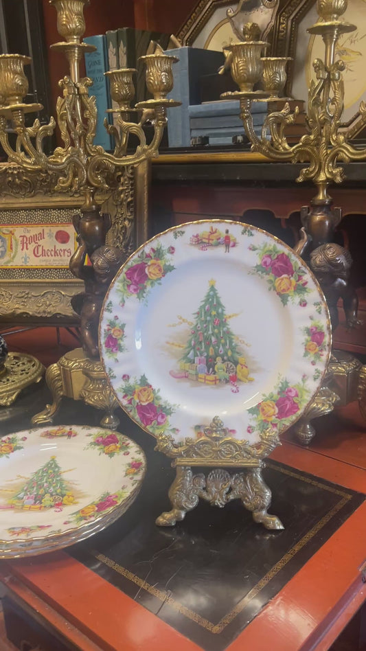 Vintage Royal Albert Christmas Magic 8” Salad Plates- Set of Two- 2 Sets Available